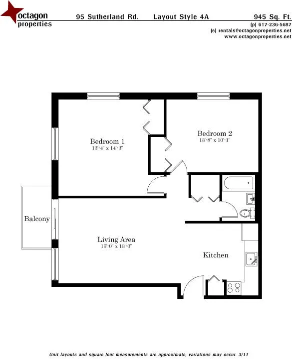 2 bed, 1 bath apartment for rent at 95 Sutherland Rd Unit 3A, Brighton — photo 9 of 9