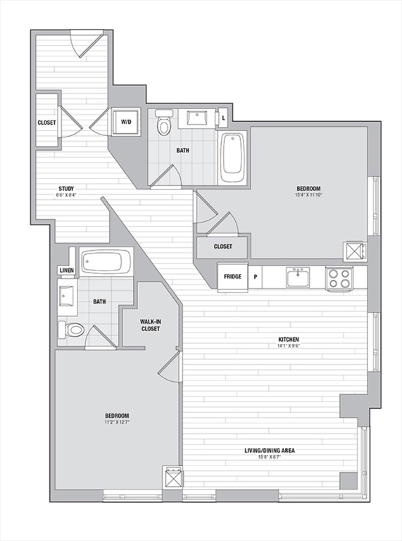 2 bed, 2 bath apartment for rent at 99 Kneeland St Unit 1208, Chinatown — photo 15 of 15