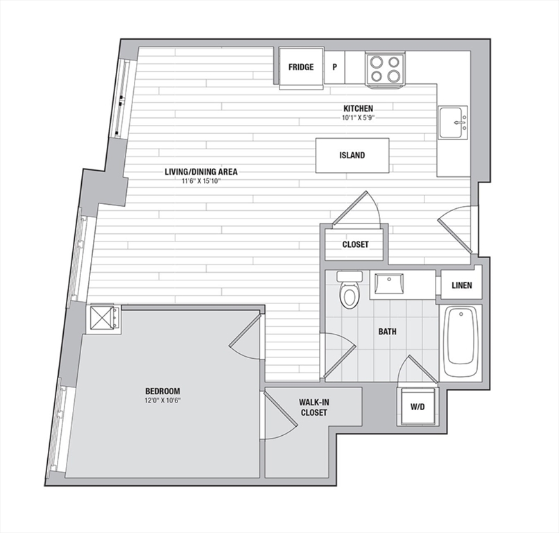 1 bed, 1 bath apartment for rent at 99 Kneeland St Unit 1402, Chinatown — photo 15 of 15