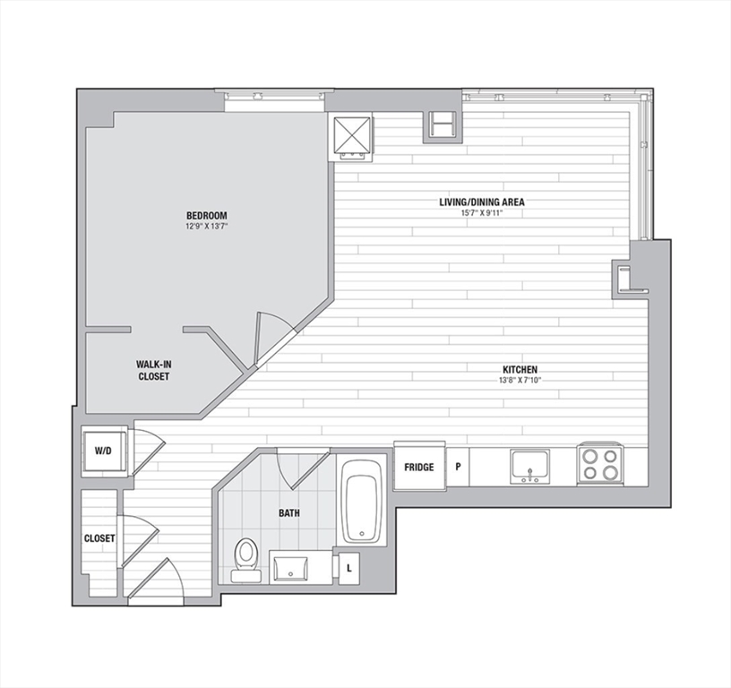 1 bed, 1 bath apartment for rent at 99 Kneeland St Unit 1509, Chinatown — photo 15 of 15