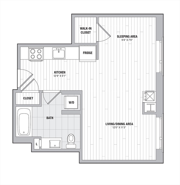 Studio bed, 1 bath apartment for rent at 99 Kneeland St Unit 1810, Chinatown — photo 15 of 15