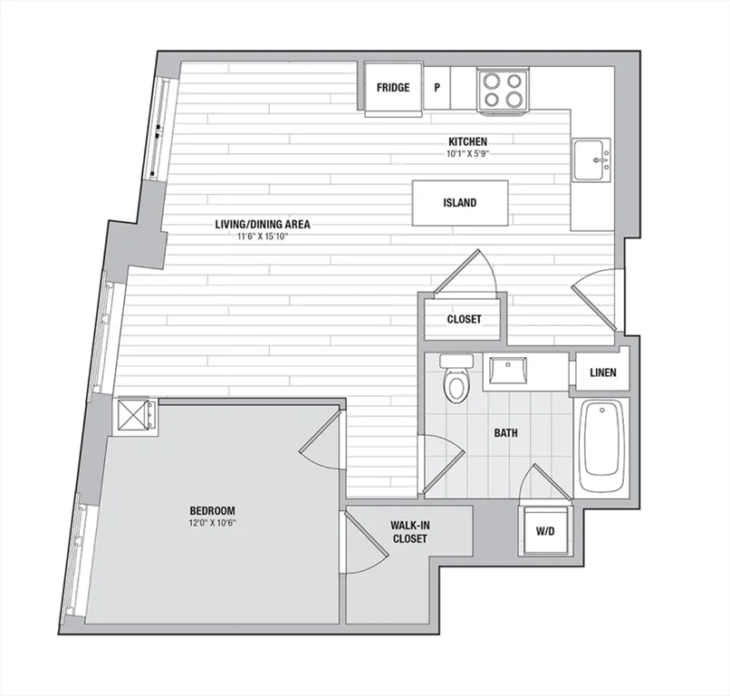 1 bed, 1 bath apartment for rent at 99 Kneeland St Unit 1902, Chinatown — photo 14 of 14