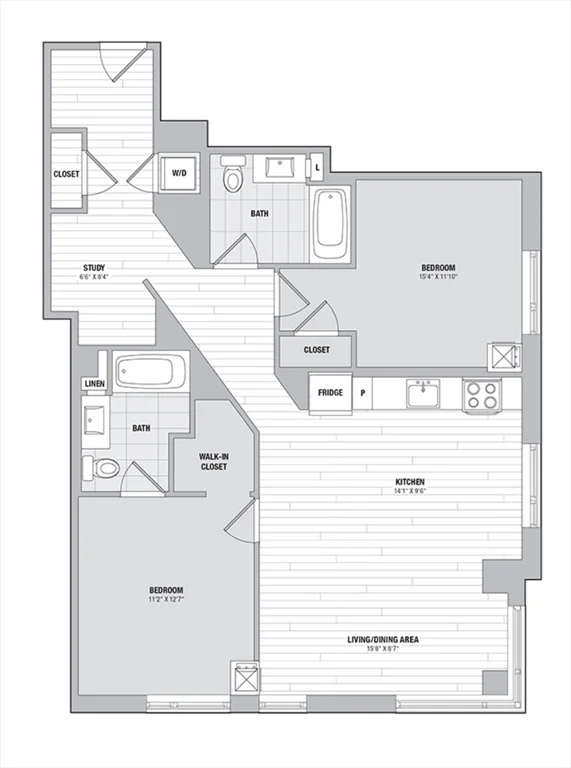2 bed, 2 bath apartment for rent at 99 Kneeland St Unit 1908, Chinatown — photo 12 of 12