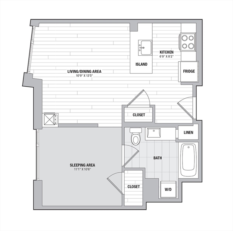 1 bed, 1 bath apartment for rent at 99 Kneeland St Unit 2002, Leather District — photo 14 of 14