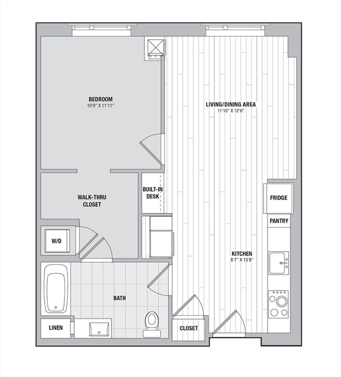 1 bed, 1 bath apartment for rent at 99 Kneeland St Unit 2004, Chinatown — photo 13 of 13