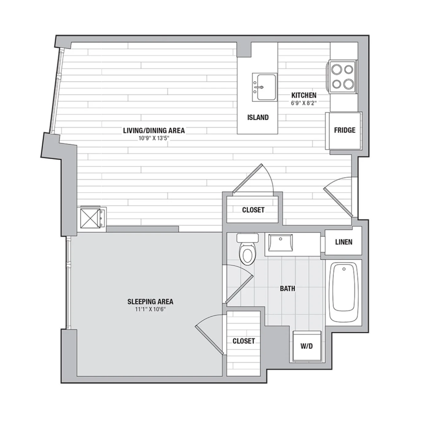 1 bed, 1 bath apartment for rent at 99 Kneeland St Unit 2102, Chinatown — photo 9 of 17