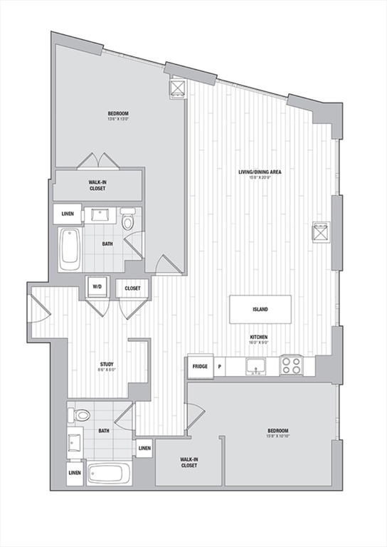 2 bed, 2 bath apartment for rent at 99 Kneeland St Unit 2106, Chinatown — photo 15 of 15