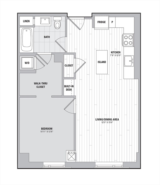 1 bed, 1 bath apartment for rent at 99 Kneeland St Unit 514, Chinatown — photo 14 of 14