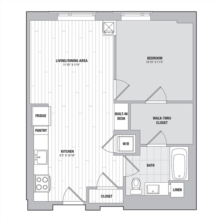 1 bed, 1 bath apartment for rent at 99 Kneeland St Unit 515, Chinatown — photo 15 of 15