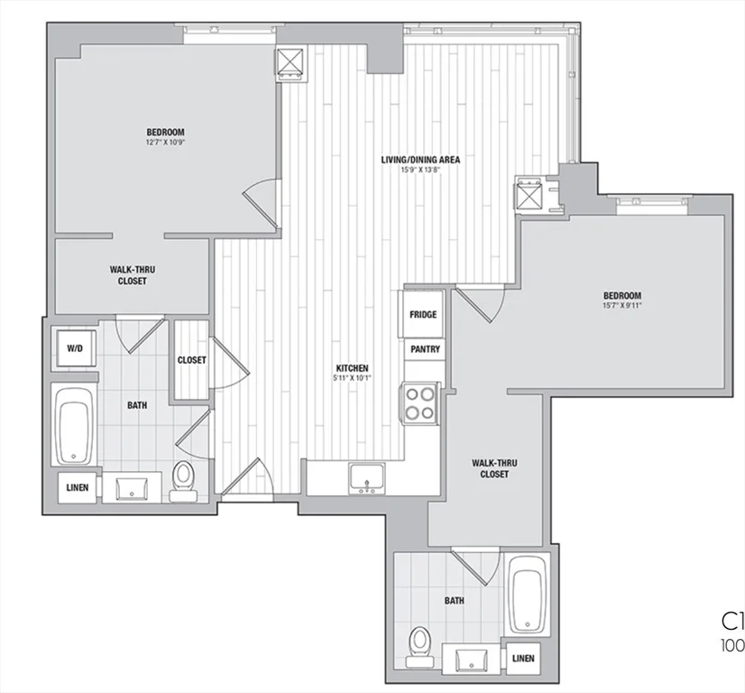 2 bed, 2 bath apartment for rent at 99 Kneeland St Unit 609, Chinatown — photo 12 of 12