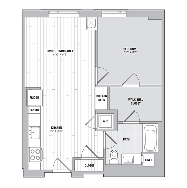 1 bed, 1 bath apartment for rent at 99 Kneeland St Unit 716, Chinatown — photo 14 of 14