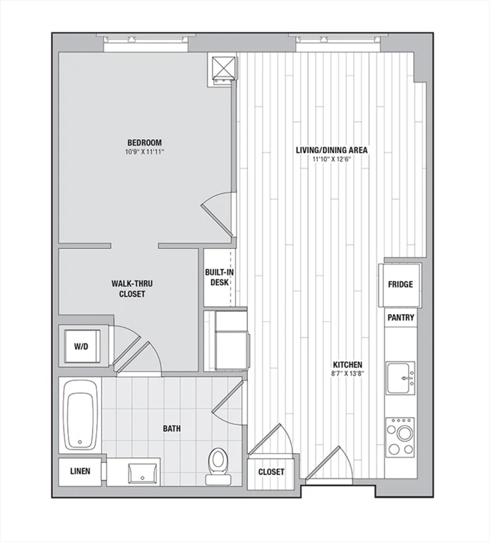 1 bed, 1 bath apartment for rent at 99 Kneeland St Unit 804, Chinatown — photo 13 of 13