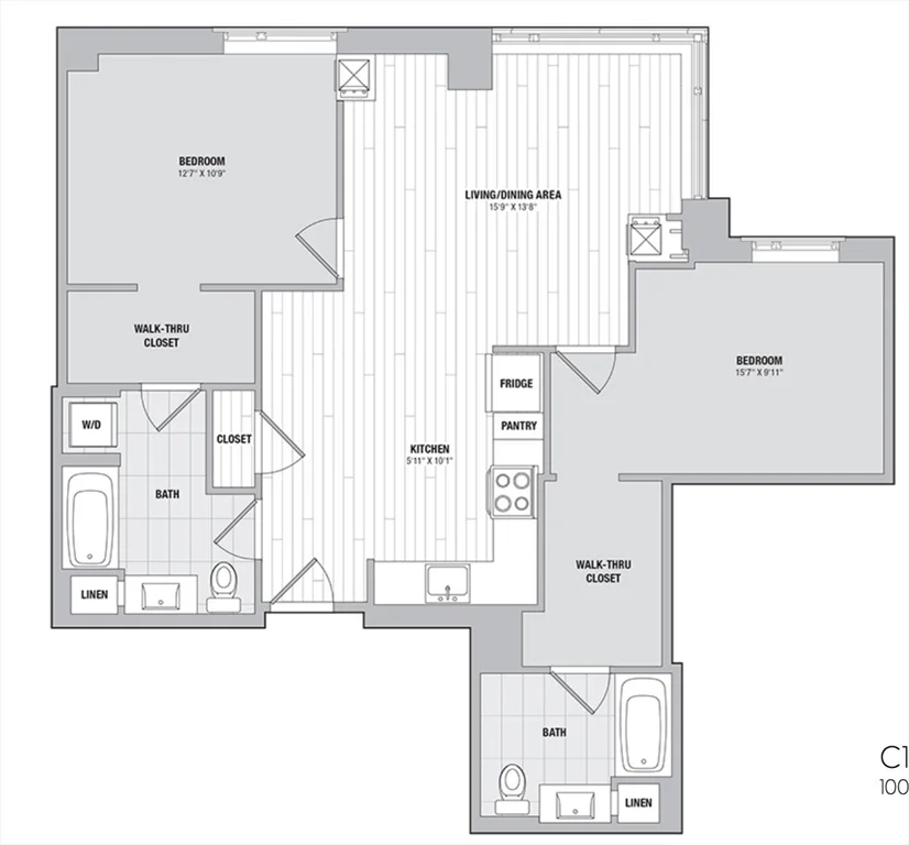 2 bed, 2 bath apartment for rent at 99 Kneeland St Unit 909, Chinatown — photo 12 of 12